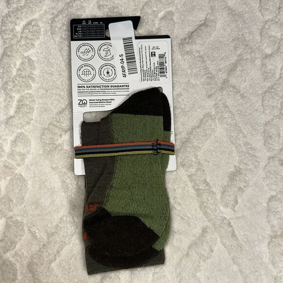 SmartWool S Unisex Camo Army Winter Moss Green Everyday Ribbed Wool Crew Socks - Picture 3 of 9